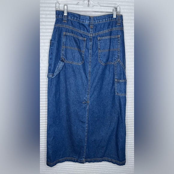 Vintage Bill Blass Long Denim Dark Blue Jean Skirt Size 10 Cotton Boho Western - Picture 6 of 11